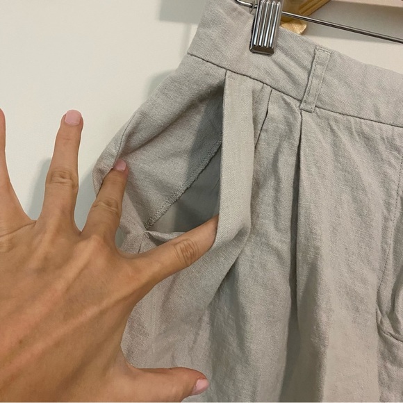 Rachel Zoe Tan Linen Blend High Waist Shorts size 10 - Picture 3 of 8